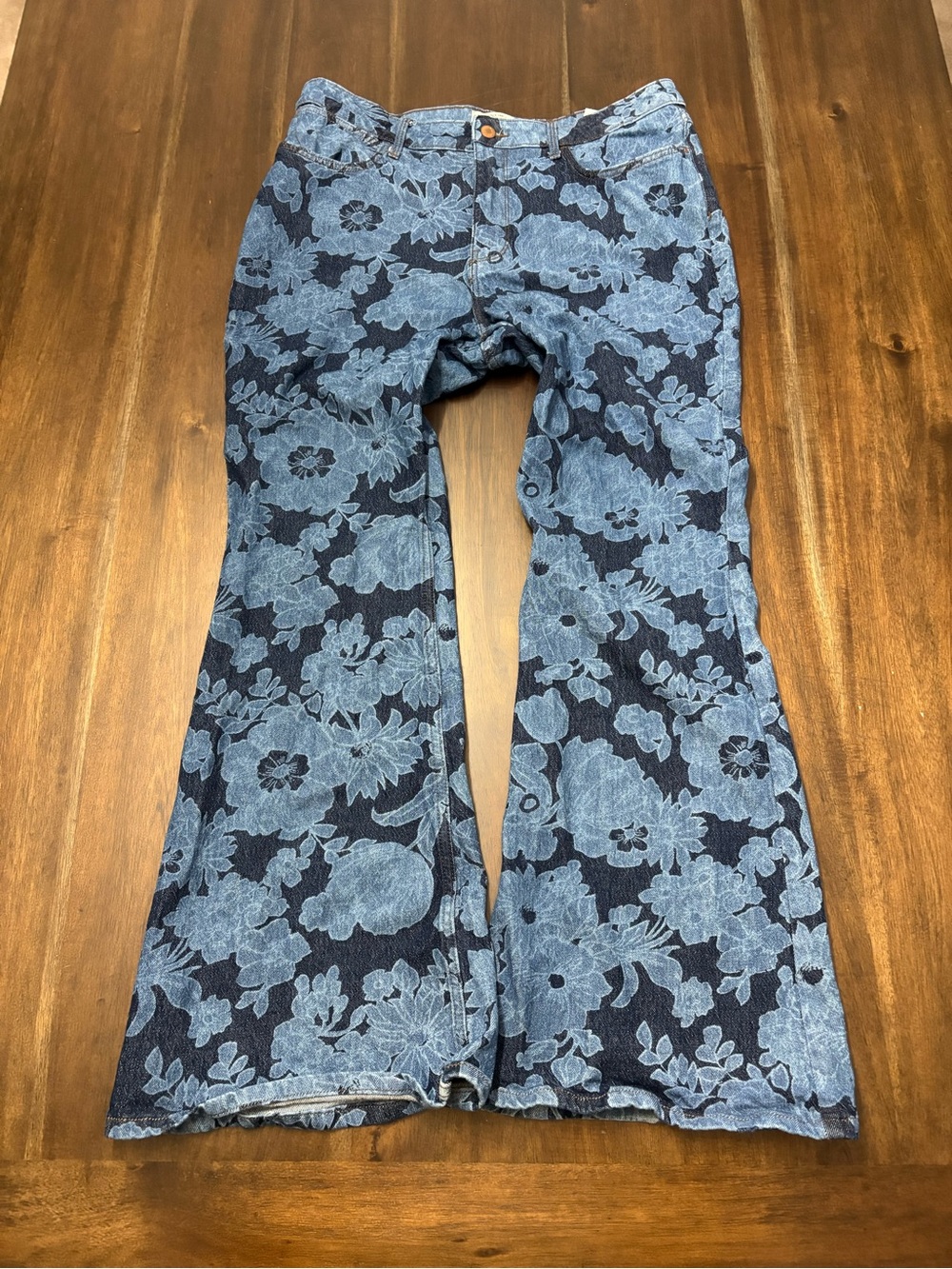 Wrangler Blue Floral Flare Jeans